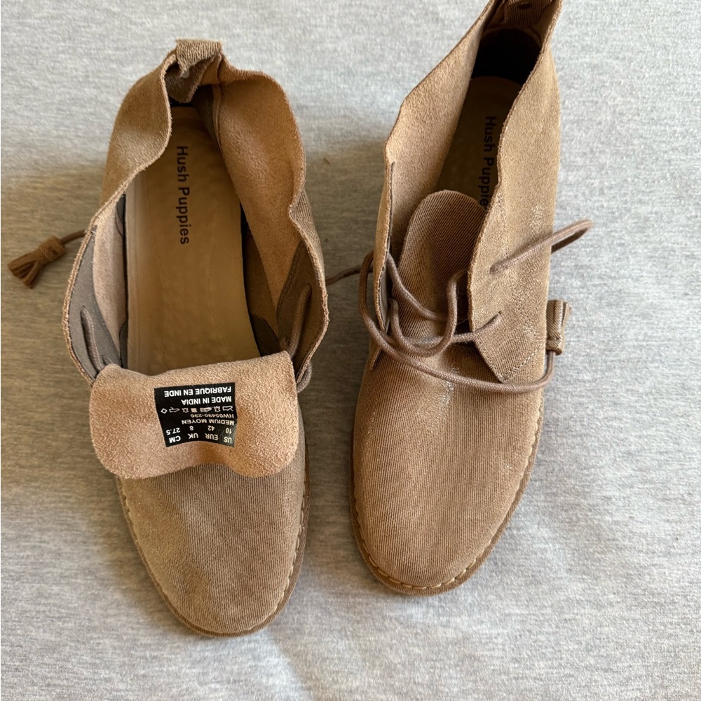 Hush Puppies Brown Ankle Booties with Suede Finish